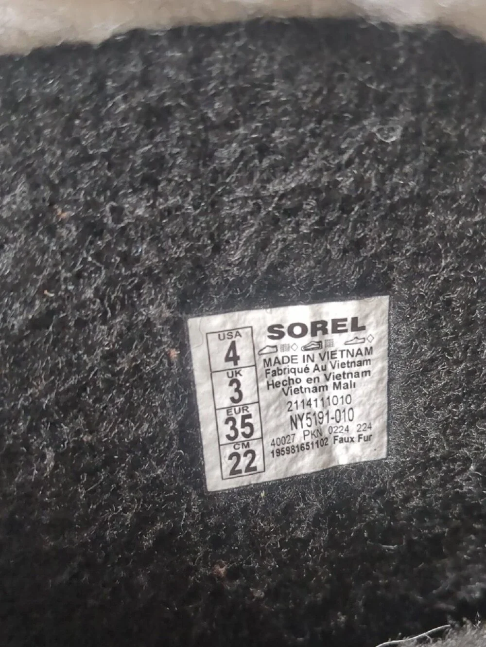 Sorel Black and Cream Kids' Waterproof Snow Boots